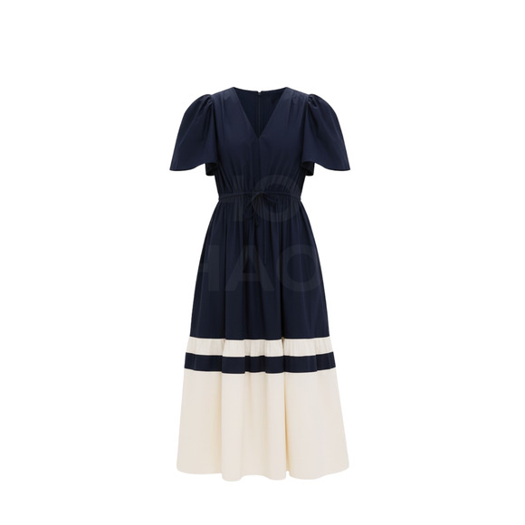 TUCKERNUCK Navy and Cream Cotton Mitchell Dress Size XL NWT - Picture 6 of 6